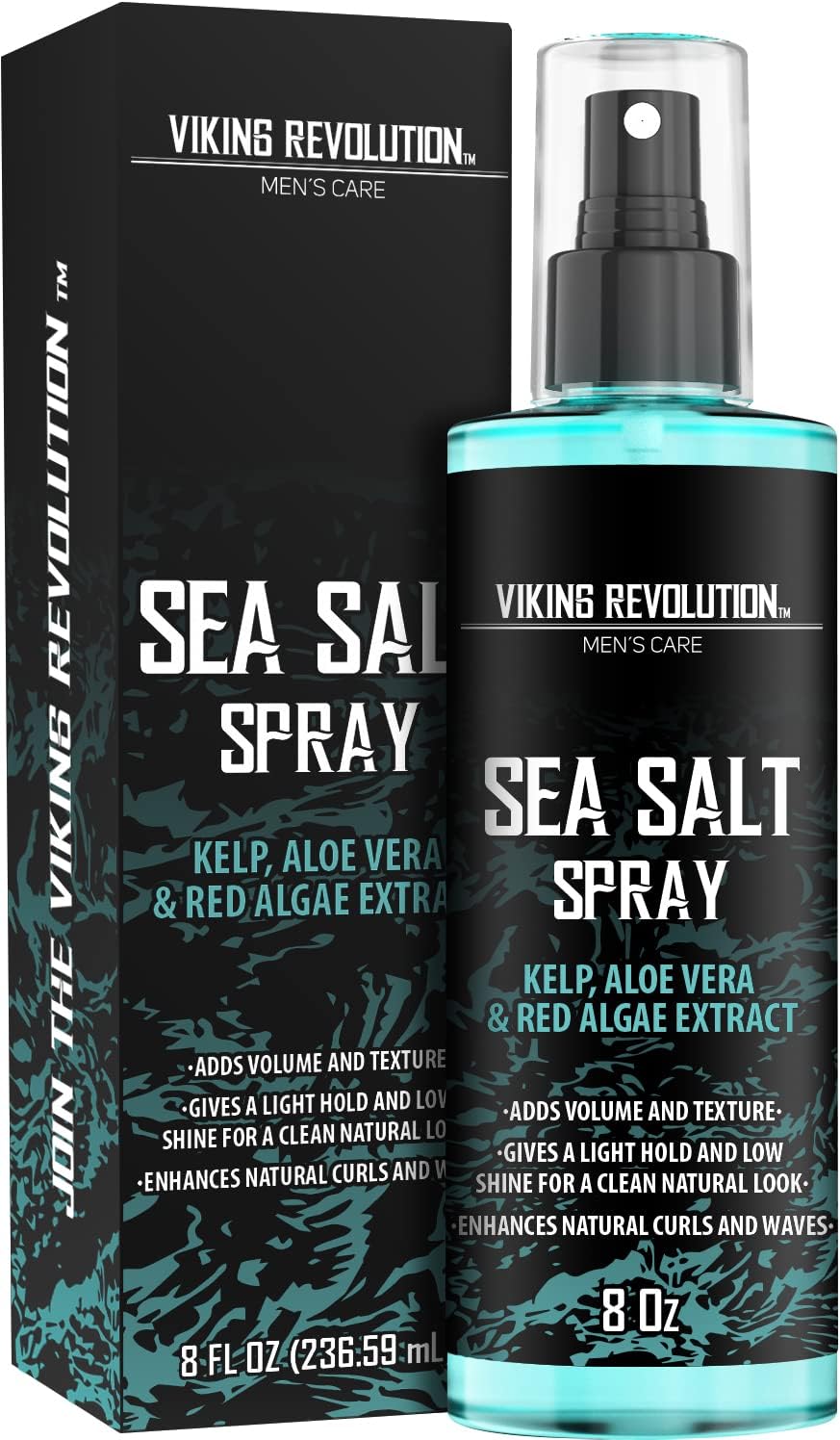 Viking Revolution Sea Salt Spray for Hair Men - 240ml Hair Texturizing Spray with Kelp, Aloe Vera & Red Algae Extract - Surf Spray To Add Volume and Texture - Gifts For Men-0