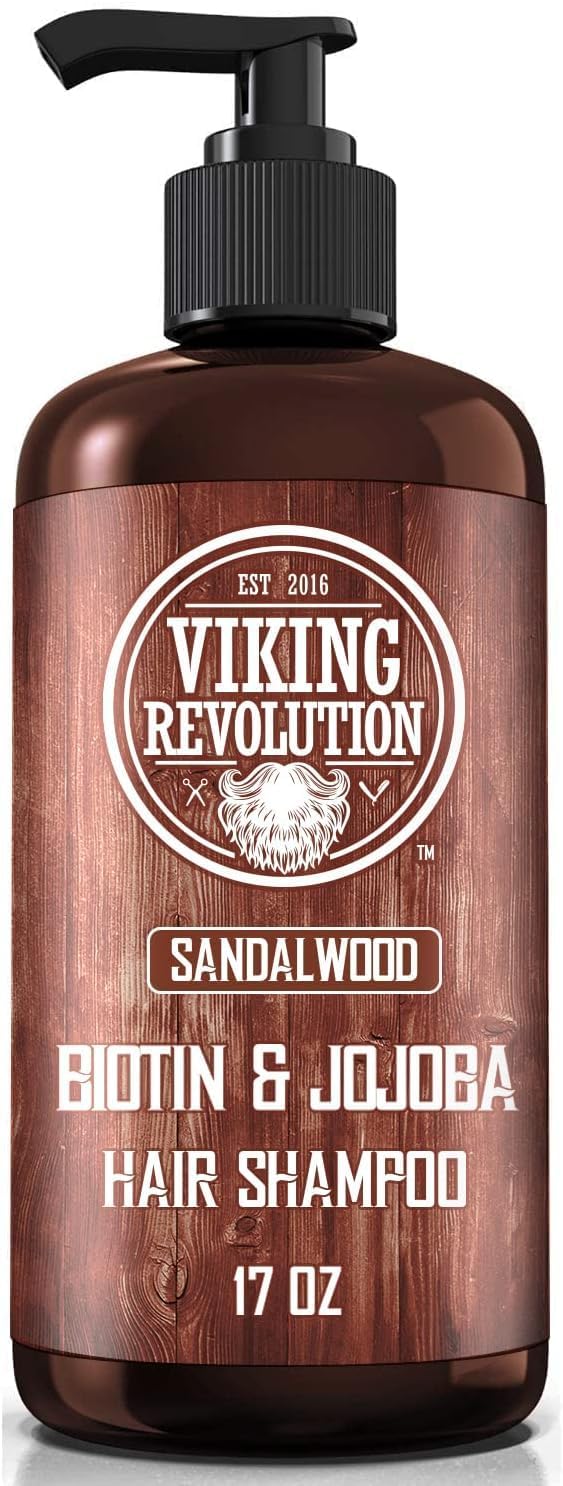 Viking Revolution - Mens Shampoo - Mens Shampoo And Conditioner - 2 x 500 ml - Natural Shampoo with Jojoba Oil and Biotin - Sandalwood Shampoo Men-4