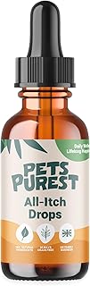 Pets Purest Allergy and Itch Immunity Support Supplement Drops for Dogs, Cats & Pets 50ml. 100% Natural Itchy Dog Skin Aid for Paw Licking, Itchy Ears, Irritation & Watery Eyes