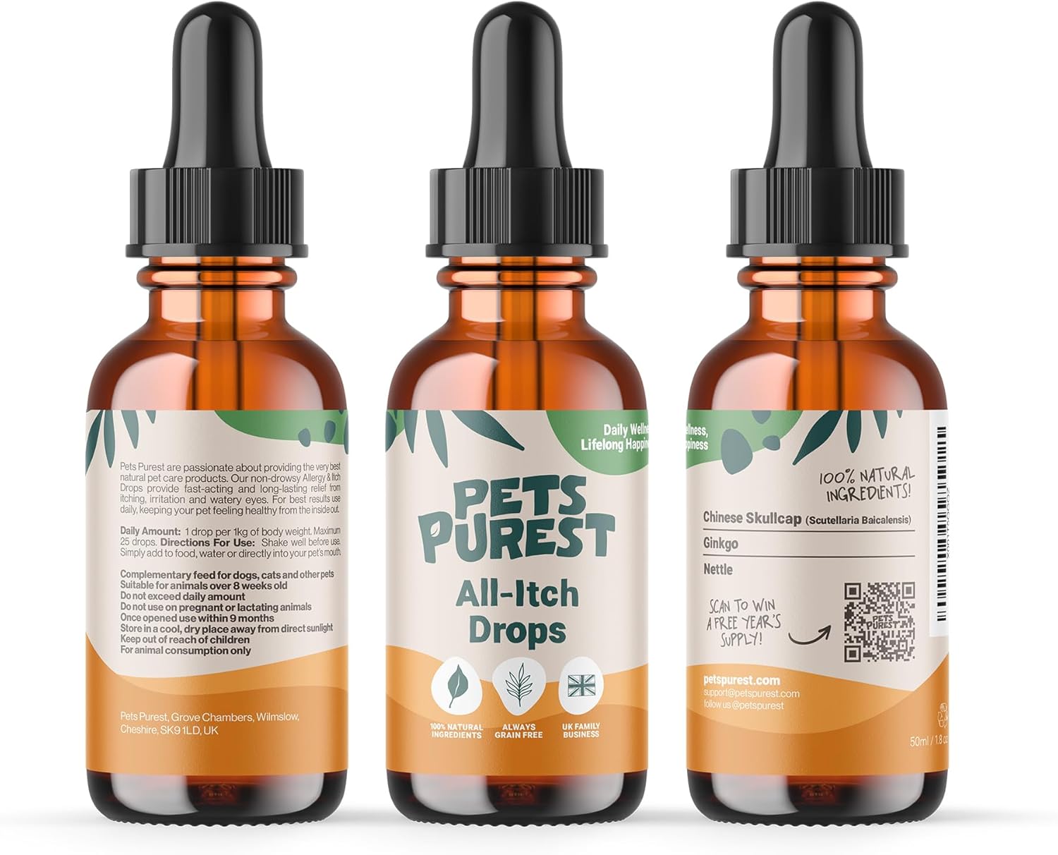 Pets Purest Allergy and Itch Immunity Support Supplement Drops for Dogs, Cats & Pets 50ml. 100% Natural Itchy Dog Skin Aid for Paw Licking, Itchy Ears, Irritation & Watery Eyes-4