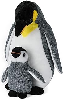 Penguin Mom & Baby Plush Toy, 33cm Stuffed Animal Small Plushie Doll, Soft Fluffy Like Real Penguin Hugging Toy - Present for Every Age & Occasion (assa-911)