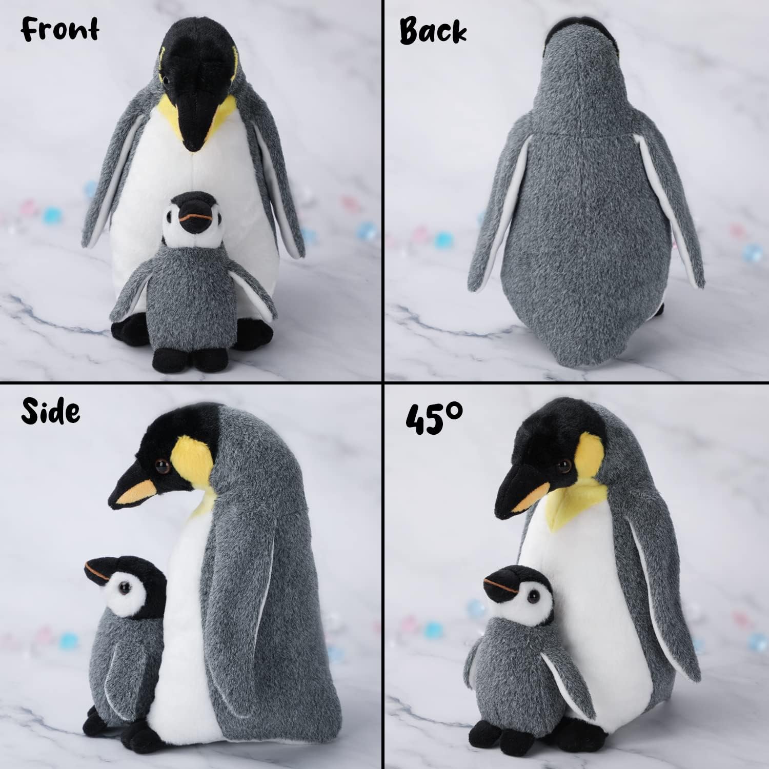 Penguin Mom & Baby Plush Toy, 33cm Stuffed Animal Small Plushie Doll, Soft Fluffy Like Real Penguin Hugging Toy - Present for Every Age & Occasion (assa-911)-3