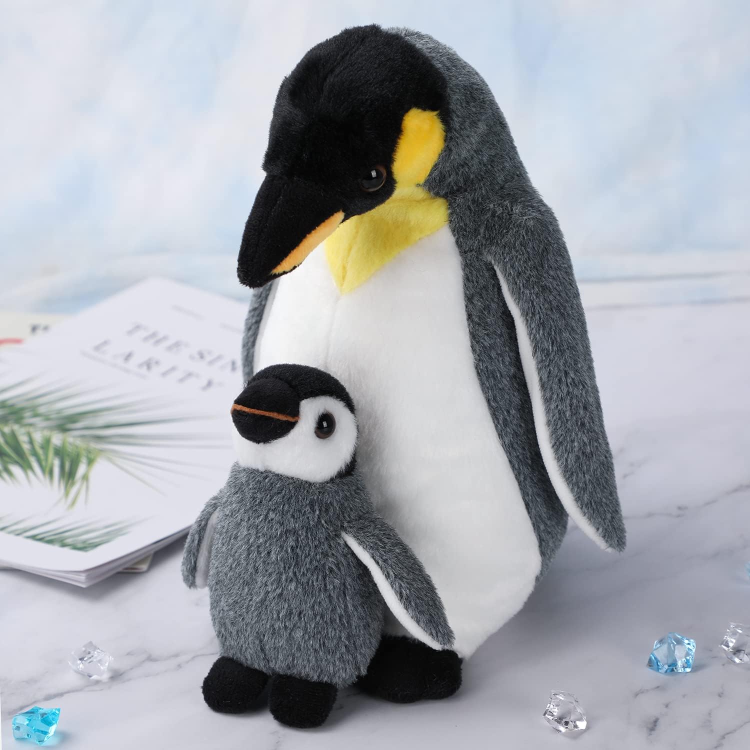 Penguin Mom & Baby Plush Toy, 33cm Stuffed Animal Small Plushie Doll, Soft Fluffy Like Real Penguin Hugging Toy - Present for Every Age & Occasion (assa-911)-4