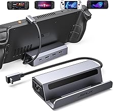 JSAUX 5-in-1 Docking Station Compatible with Steam Deck/OLED/ROG Ally/Lenovo Legion Go/MSI Claw, Steam Deck Dock with HDMI 2.0 4K@60Hz, 100Mbps Ethernet, Dual USB-A 2.0 and 100W USB-C Port-HB0602