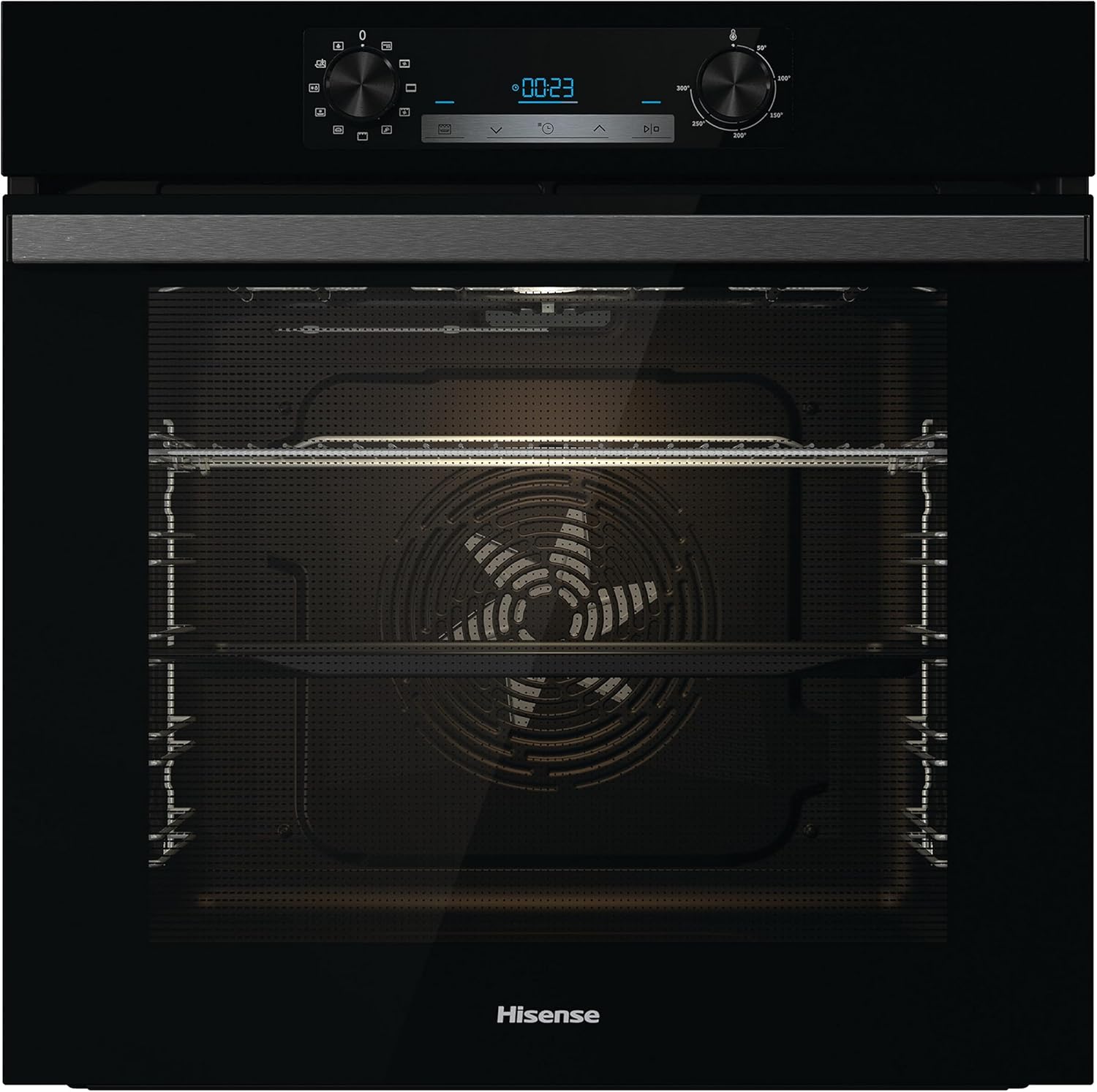 Hisense BI64211PB 77 Litre Built In Electric Single Oven With Pyrolytic Cleaning, Pizza Mode, Multiphase Cooking- Black 22x23x23 inches (LxWxH) - A+ Rated, Extra Large-0