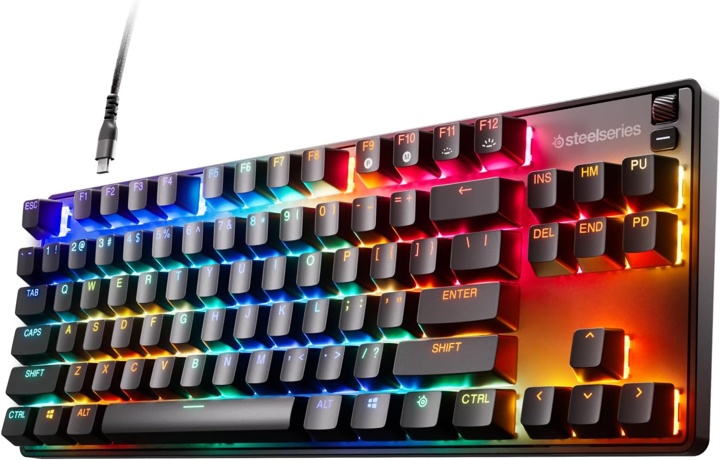 SteelSeries Apex 9 TKL - Mechanical Gaming Keyboard – Optical Switches – 2-Point Actuation – Compact Esports Tenkeyless Form Factor – Hotswappable Switches - American QWERTY Layout-0