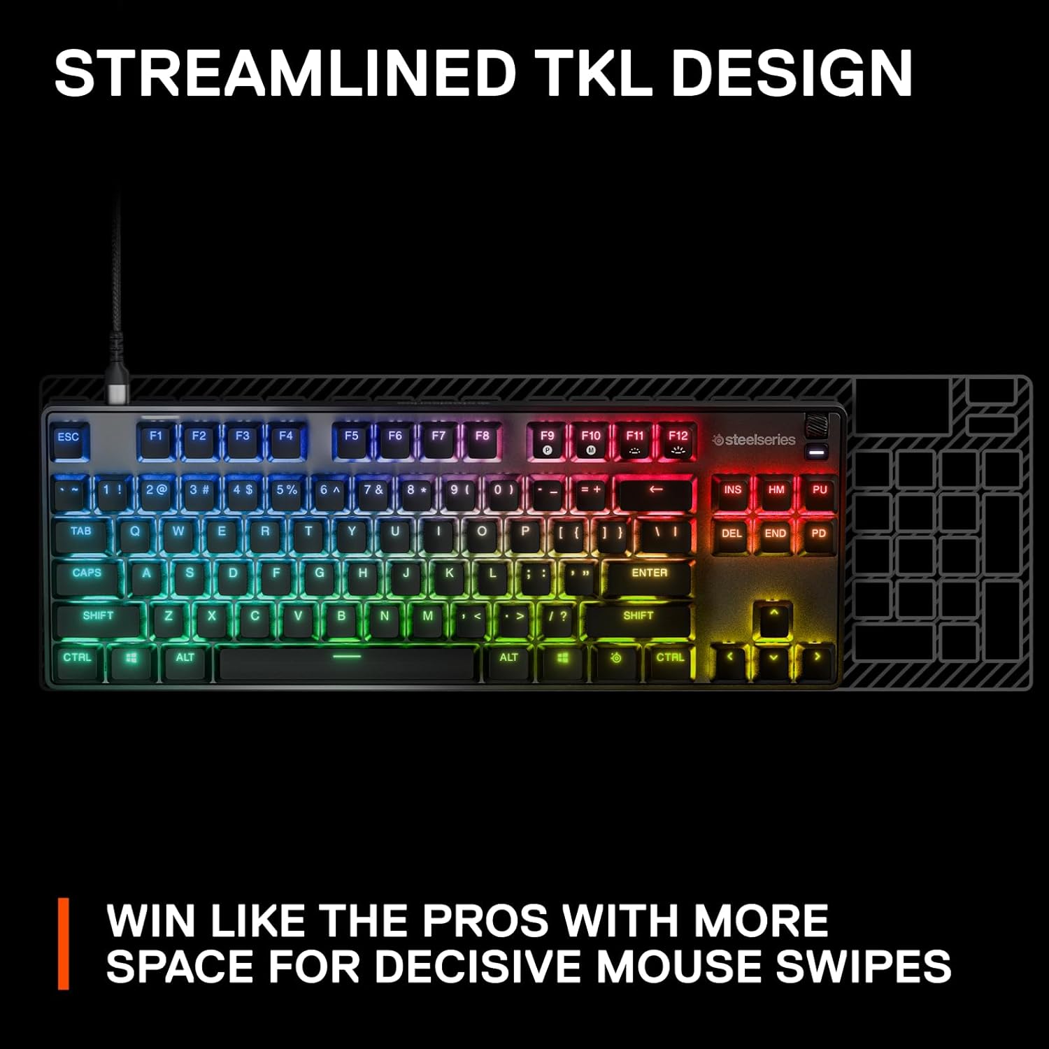 SteelSeries Apex 9 TKL - Mechanical Gaming Keyboard – Optical Switches – 2-Point Actuation – Compact Esports Tenkeyless Form Factor – Hotswappable Switches - American QWERTY Layout-6