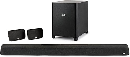 Polk Audio MagniFi Max AX SR Dolby Atmos 5.1 Soundbar Wireless Subwoofer surround sound speakers, DTS:X, Chromecast Audio Built-In, Works Alexa, Spotify Connect, Apple AirPlay 2. Bluetooth