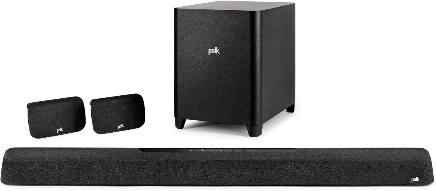 Polk Audio MagniFi Max AX SR Dolby Atmos 5.1 Soundbar Wireless Subwoofer surround sound speakers, DTS:X, Chromecast Audio Built-In, Works Alexa, Spotify Connect, Apple AirPlay 2. Bluetooth-0