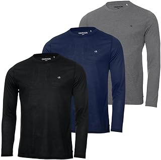 Calvin Klein Mens 2024 Assorted Long Sleeve 3 Pack Breathable Wicking T-Shirt