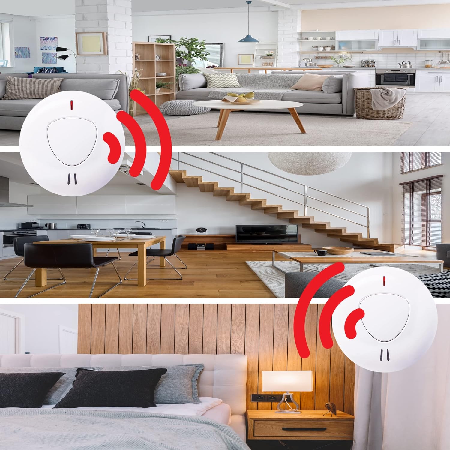 fxo Standalone Optical Smoke Alarm - Smoke Detector with 10 Year Tamper Proof Battery & Loud Alarm - Smoke Alarm for Kitchen, Home, Office & Garage - Easy to Install, No Wire Installation-5