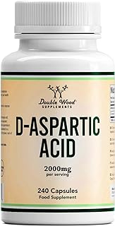 Double Wood D Aspartic Acid Supplement | 240 D-Aspartic Acid Capsules - 2000mg D Aspartic Acid (DAA) per Serving | Non-GMO, Gluten & Dairy Free