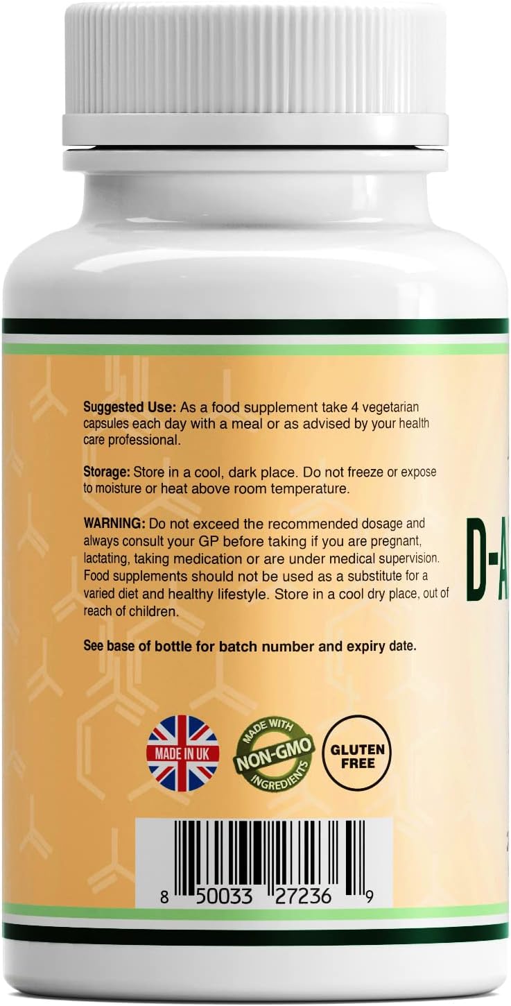 Double Wood D Aspartic Acid Supplement | 240 D-Aspartic Acid Capsules - 2000mg D Aspartic Acid (DAA) per Serving | Non-GMO, Gluten & Dairy Free-1