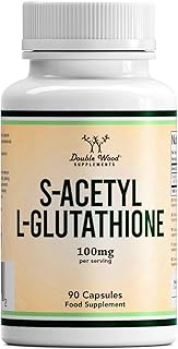 Double Wood Glutathione Supplement | 90 S-Acetyl L-Glutathione Capsules - 100mg per Serving | L Glutathione Antioxidant Supplement | Non-GMO & Gluten Free