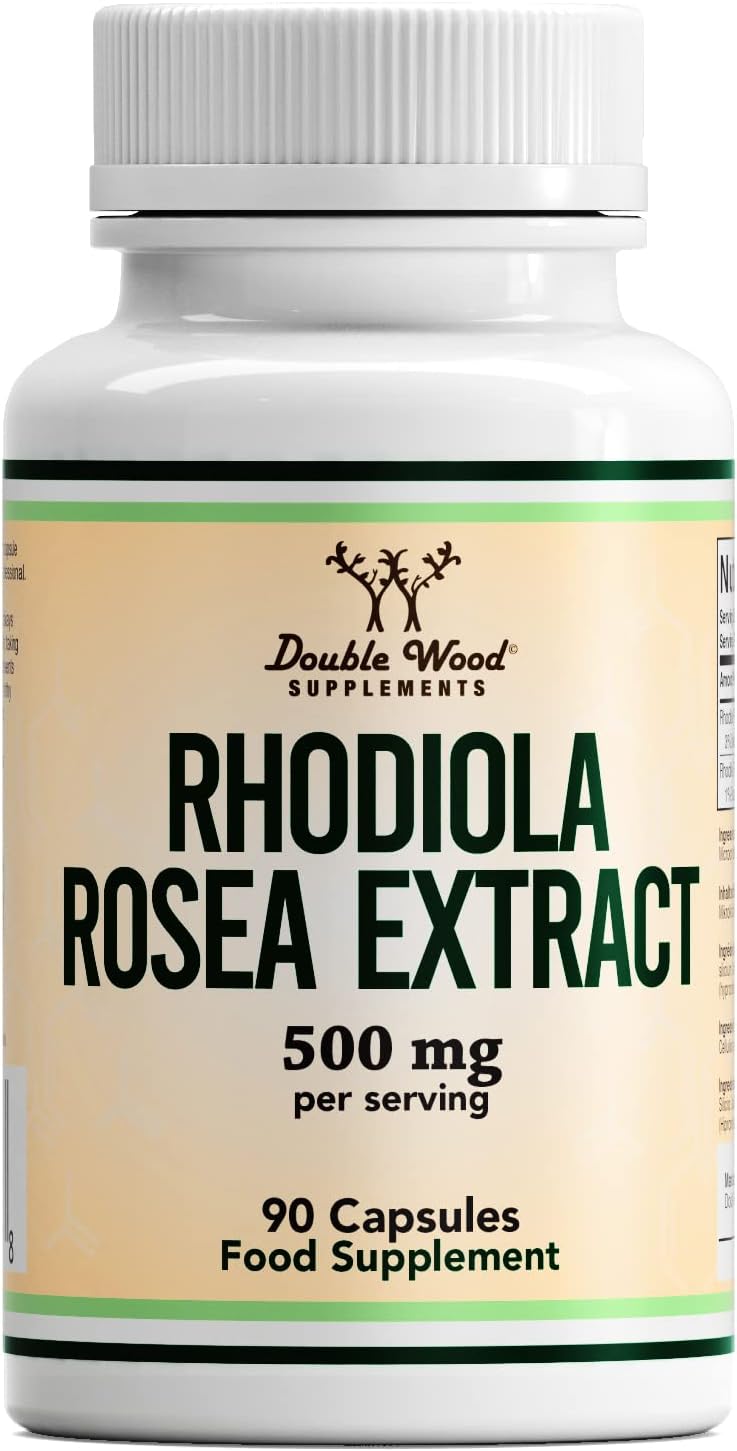 Double Wood Rhodiola Rosea | 90 Rhodiola Rosea Complex - 500mg Rhodiola - Rosea per Serving | High Strength Rosea Supplement | Non-GMO, Gluten Free | Manufactured in The UK-0