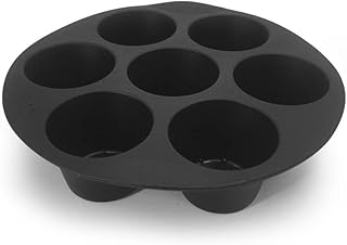 VHIMASA Silicone Muffin Trays,7 Cups Round Muffin Pans,Non-Stick Baking Mould for Air Fryer Accessories,Cupcake Trays for Pudding,Bun,Cupcakes(8 Inch)