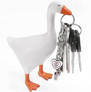 VHIMASA Magnetic Goose Key Holder Resin Duck Key Storage Rack Sculpture Goose Decoration Animal Figurine for Entryway Kitchen Office Living Room Desktop Ornament