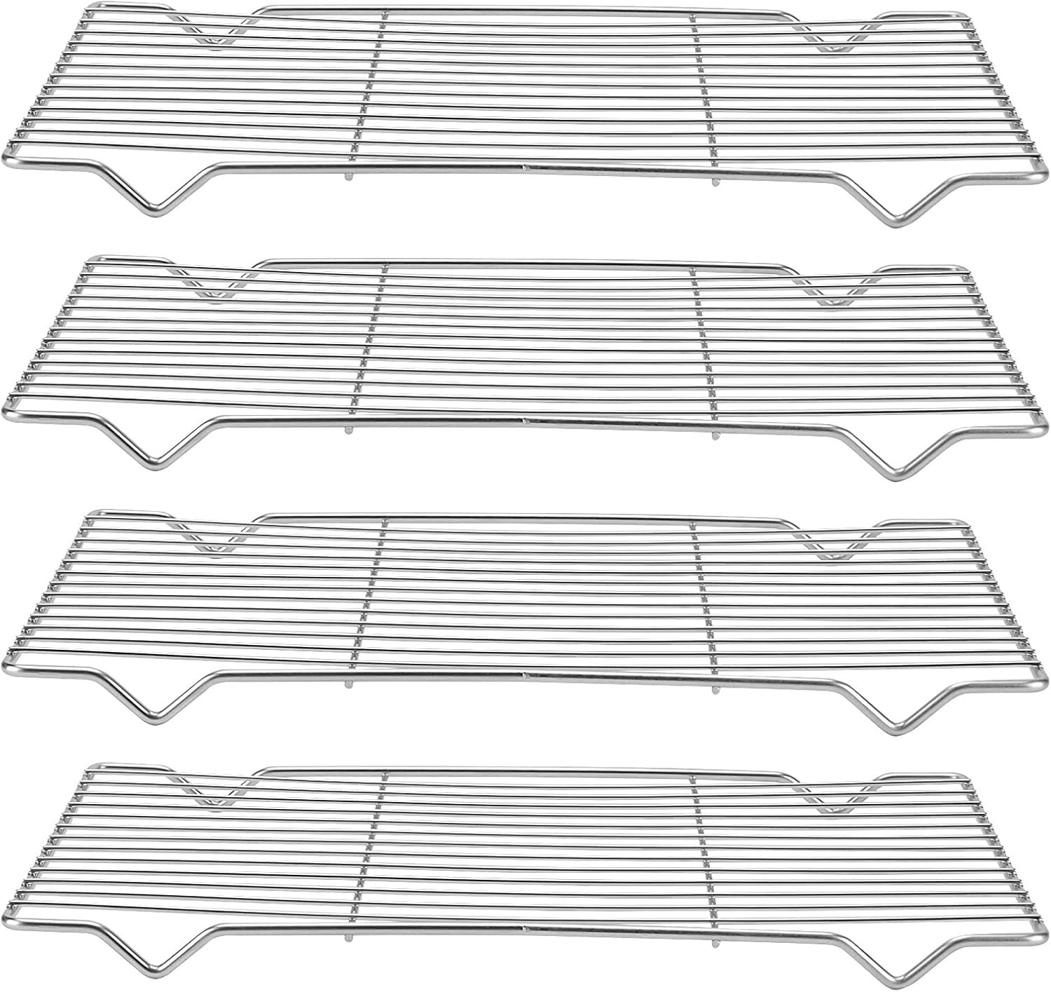 KEILEOHO 4PCS Cake Cooling Rack, 31 x 20 x 1.5cm Stainless Steel Oven Grill Racks for Baking Cake Cookie-0