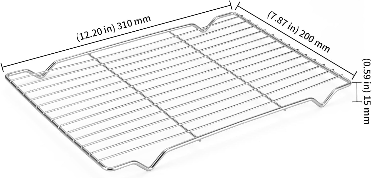 KEILEOHO 4PCS Cake Cooling Rack, 31 x 20 x 1.5cm Stainless Steel Oven Grill Racks for Baking Cake Cookie-1