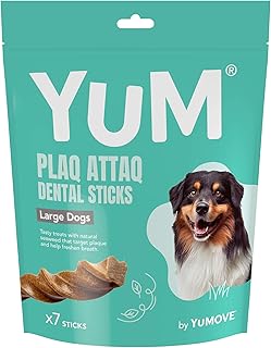 YuM by YuMOVE Plaq Attaq, Dental Sticks for Large Dogs, Pack of 7 Sticks