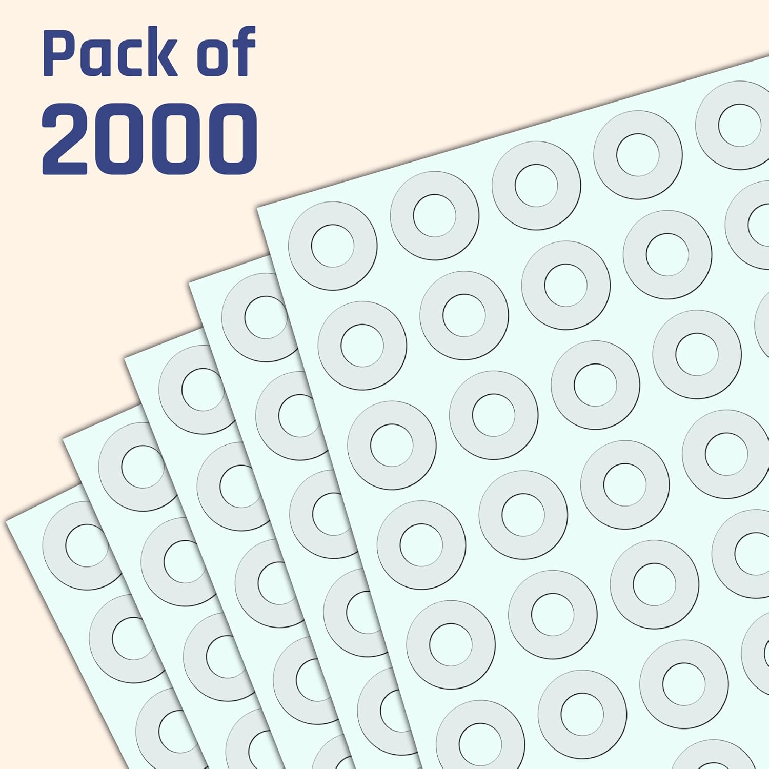 2000 Pack, Transparent Hole Punch Reinforcement Ring Labels Stickers - 13 mm-2