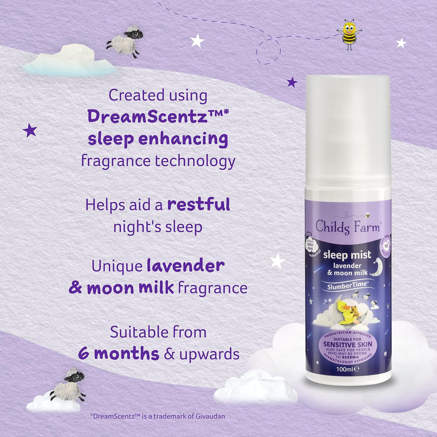 Childs Farm SlumberTime Sleep Mist Lavender and Moon Milk Suitable for Babies with Dry, Sensitive and Eczema-prone Skin 100ml-2