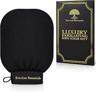 Eco-Lux Exfoliating Mitt Body Scrub Deep Cleanser Glove Dead Skin Remover Soft Skin For Bath Shower Skincare Women & Men Body Scrub Fake Tan Remover