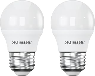 paul russells LED Golf Ball – Dimmable Edison Screw Light Bulbs, 5.5W 470LM E27 G45 LED Bulbs, 40w Equivalent, 2700K Warm White, Dimmer ES Energy Saving Ceiling Lights, Pack of 2