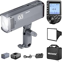 NEEWER Q3 200Ws 2.4G TTL Flash (2nd Version), 1/8000 HSS Strobe Light Photography Monolight with QPRO-C Trigger Compatible with Canon, Diffuser/3200mAh Battery/500 Full Power Pops/Recycle in 0.01-1.8s