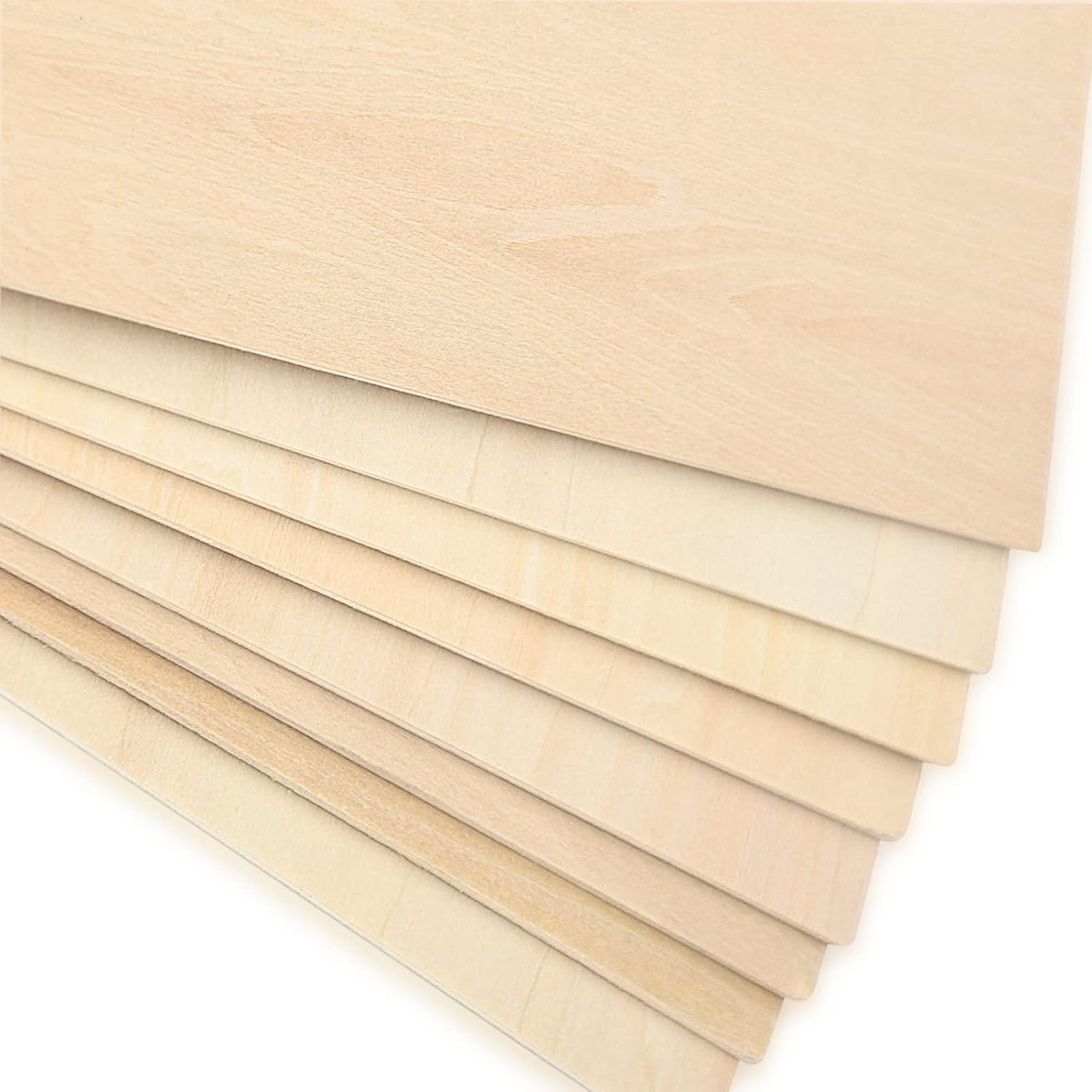 KEILEOHO 10 Pack 30cm Square Wood Sheets, 3mm Thin Wood Boards, 12 Inch Unfinished Basswood Plywood Board for Craft DIY Models-2