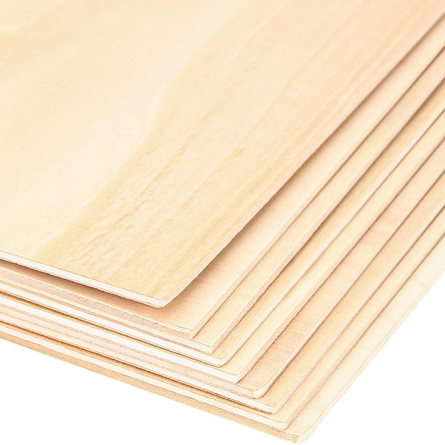 KEILEOHO 10 Pack 30cm Square Wood Sheets, 3mm Thin Wood Boards, 12 Inch Unfinished Basswood Plywood Board for Craft DIY Models-3