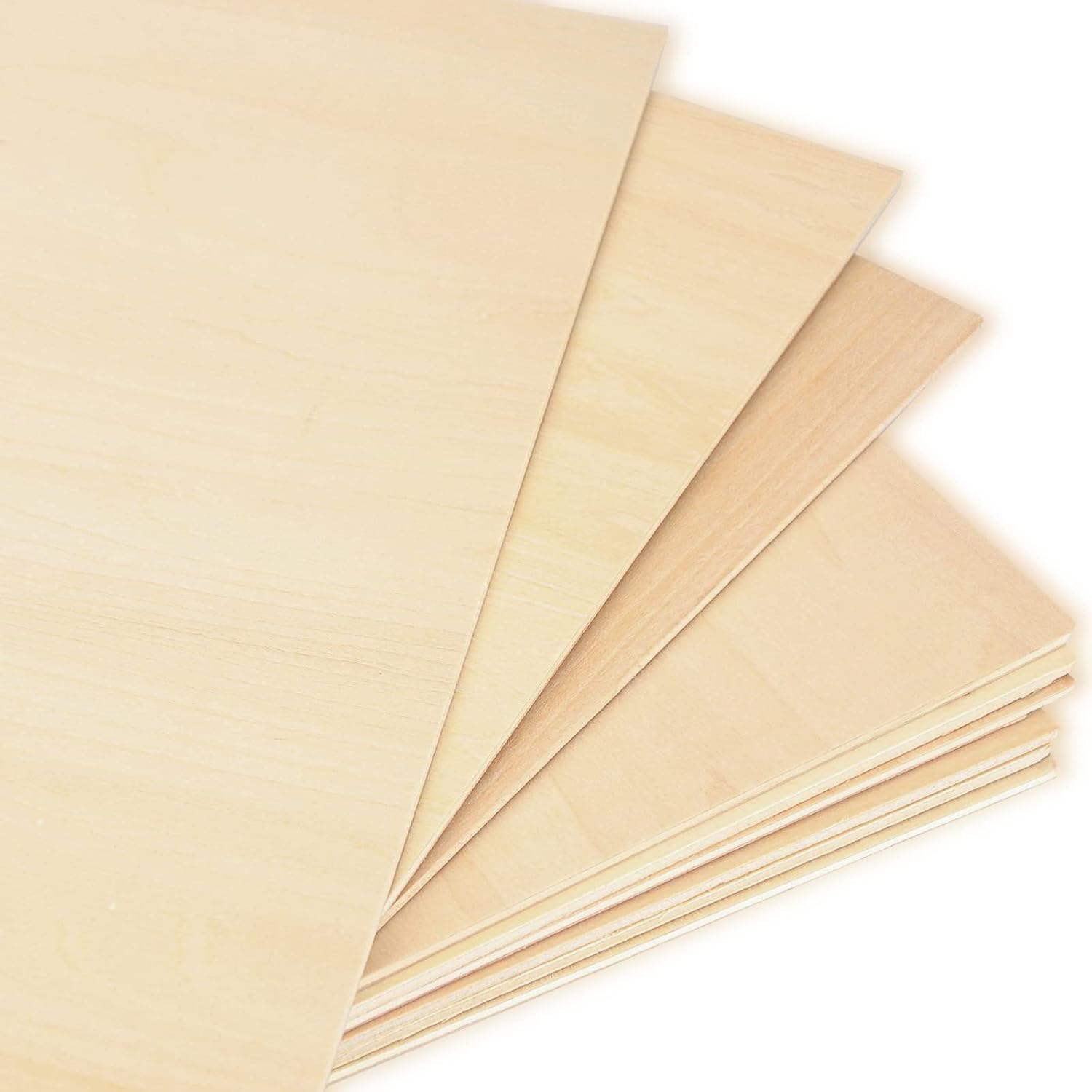 KEILEOHO 10 Pack 30cm Square Wood Sheets, 3mm Thin Wood Boards, 12 Inch Unfinished Basswood Plywood Board for Craft DIY Models-4