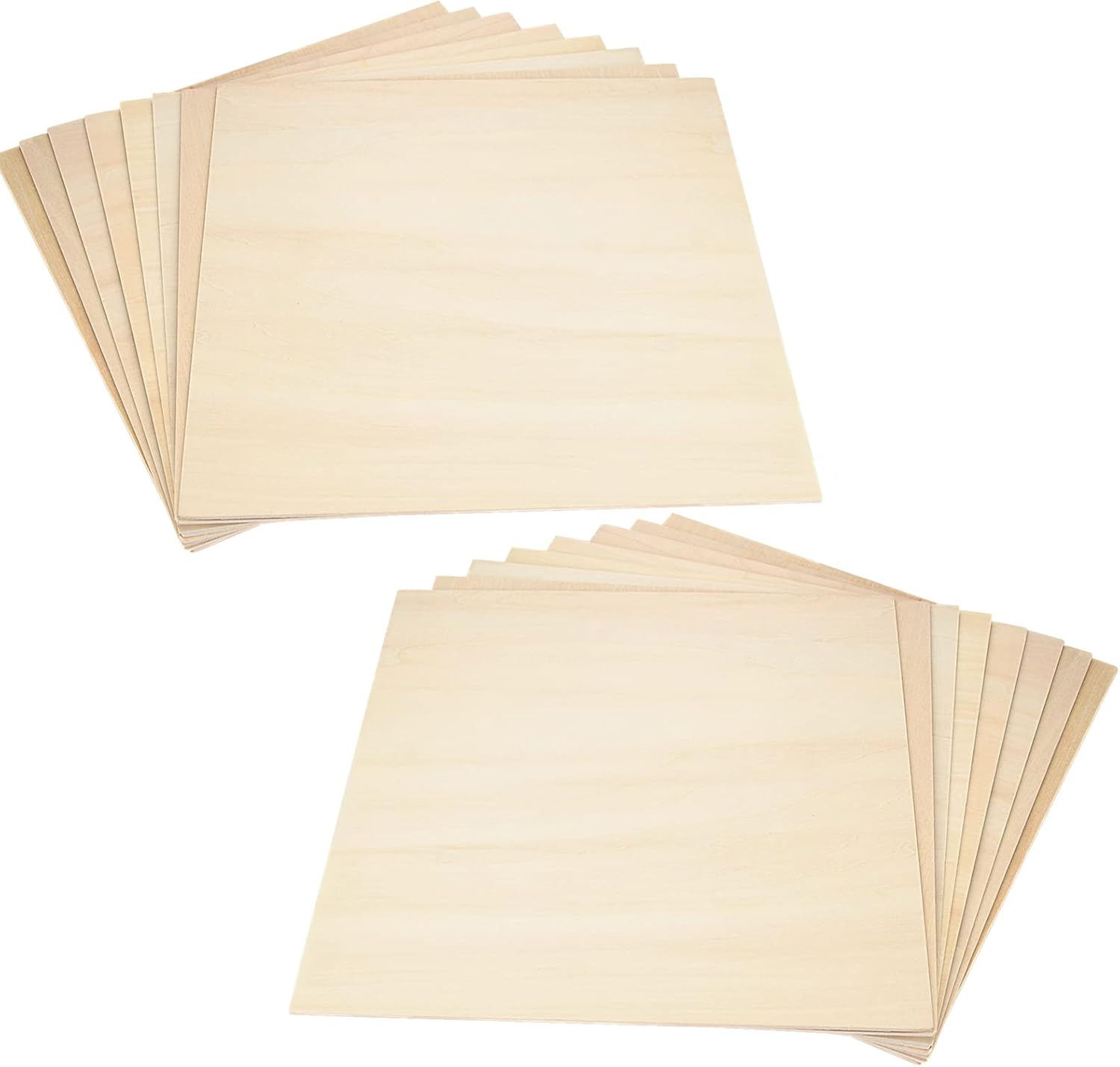 KEILEOHO 10 Pack 30cm Square Wood Sheets, 3mm Thin Wood Boards, 12 Inch Unfinished Basswood Plywood Board for Craft DIY Models-5