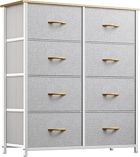 YITAHOME Chest of Drawers, Fabric 8-Drawer Storage Organizer Unit for Bedroom Living Room Closet, Sturdy Steel Frame, Easy Pull Fabric Drawer & Wooden Top, Fabric Dresser