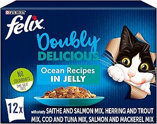 Felix Doubly Delicious Ocean Recipes Cat Food 12x100g, Pack of 4