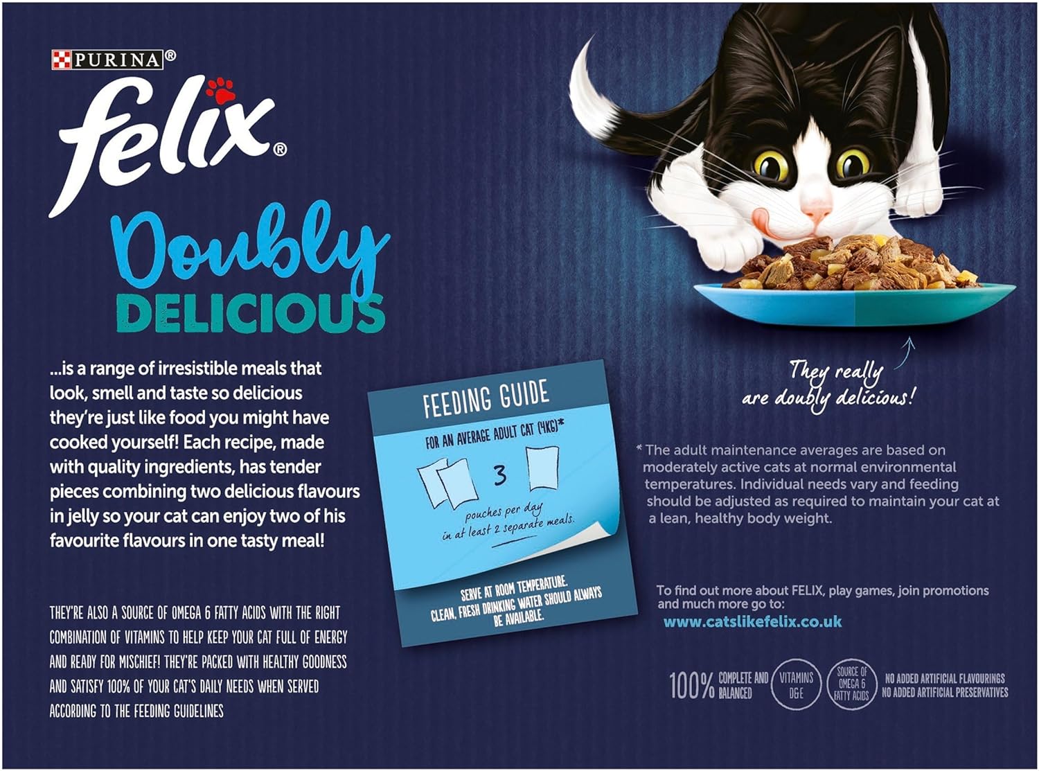 Felix Doubly Delicious Ocean Recipes Cat Food 12x100g, Pack of 4-1