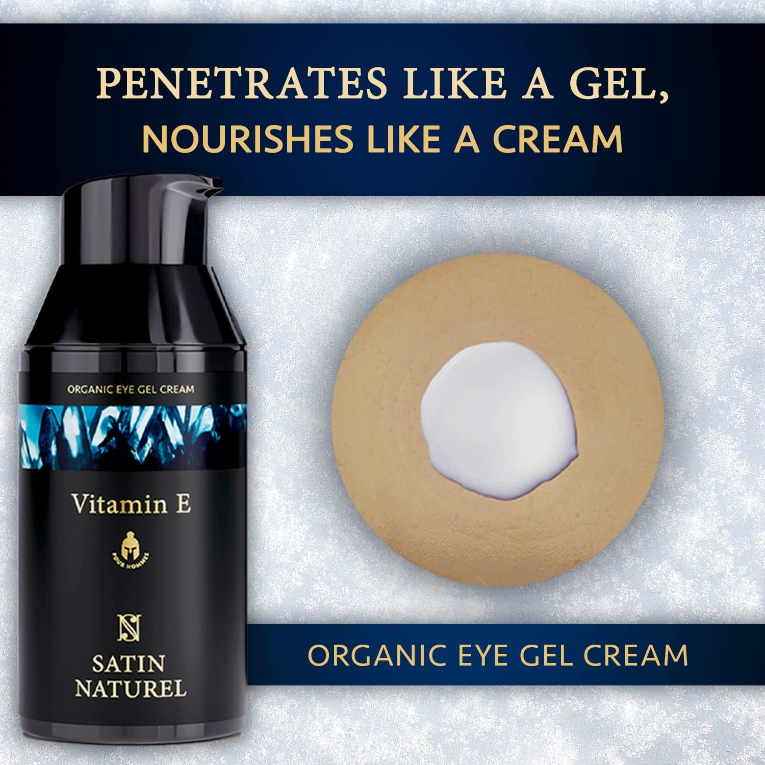 Mens Eye Cream 30ml, Powerful Organic Under Eye Cream Anti Aging, Wrinkles, Dark Circles - Mens Face Cream with Hyaluronic Acid, Vitamin E, Aloe Vera and Taurine - Eye Care Products by Satin Naturel-3