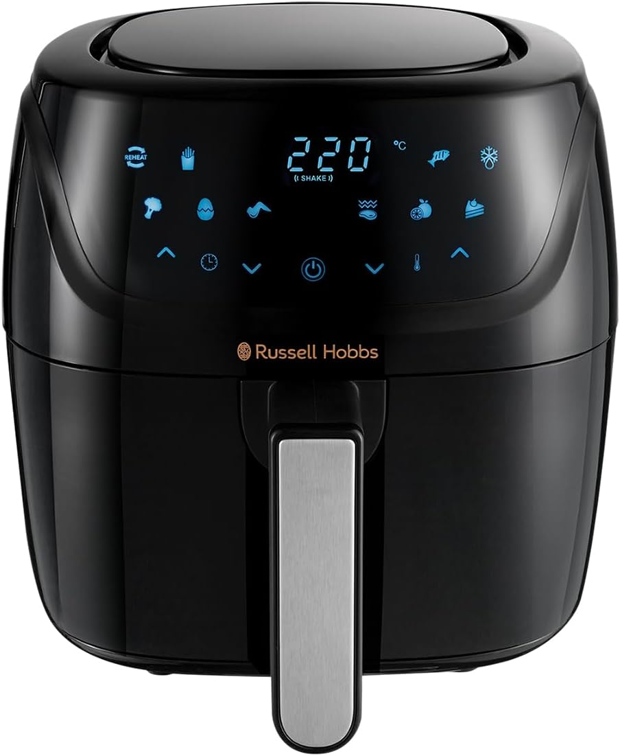 Russell Hobbs 4L Rapid Digital Air Fryer [7 Cooking Functions |10 Programs] Energy Saving, Max temp 220°C, Easy clean, Touch screen, Use without oil, Grill, Bake, Roast, Reheat, Frozen etc. 27160-0