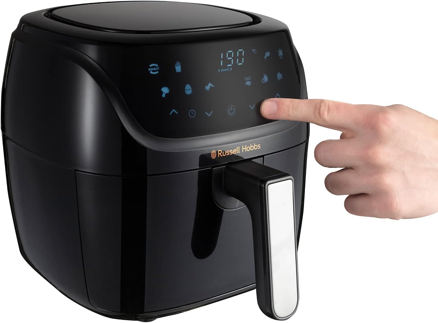 Russell Hobbs 4L Rapid Digital Air Fryer [7 Cooking Functions |10 Programs] Energy Saving, Max temp 220°C, Easy clean, Touch screen, Use without oil, Grill, Bake, Roast, Reheat, Frozen etc. 27160-3