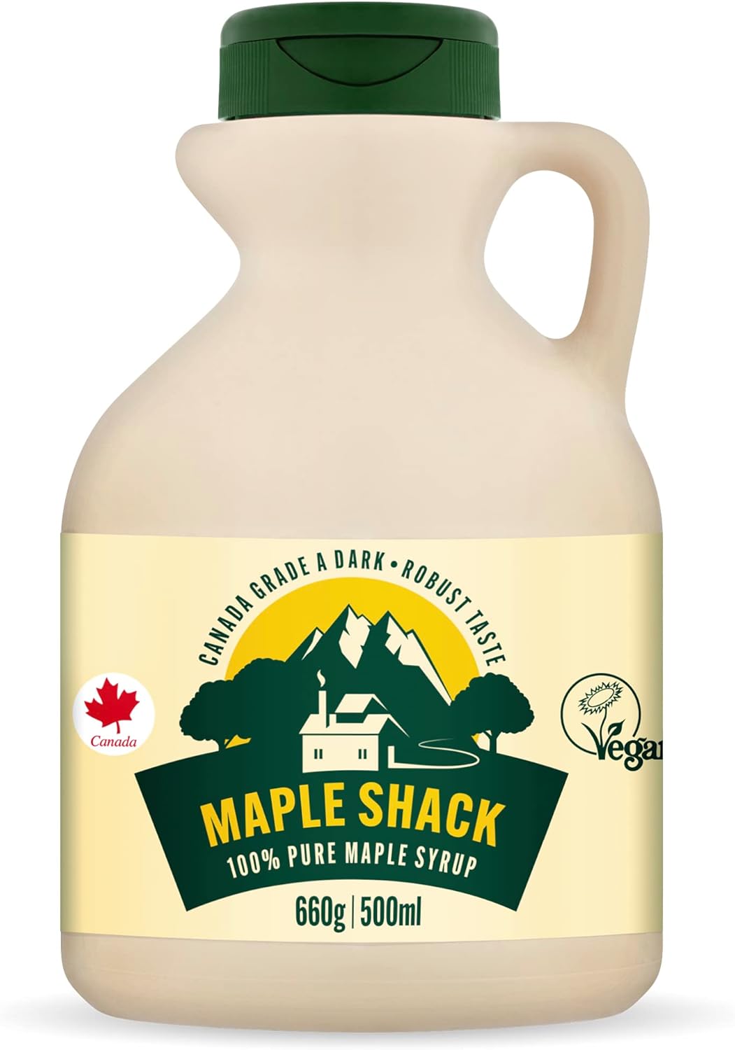 Maple Shack 100% Pure Canadian Maple Syrup 500ml - 660g Grade A, Dark Maple Syrup with Caramel Taste - Ideal for Pancakes, Waffles and Baking-0