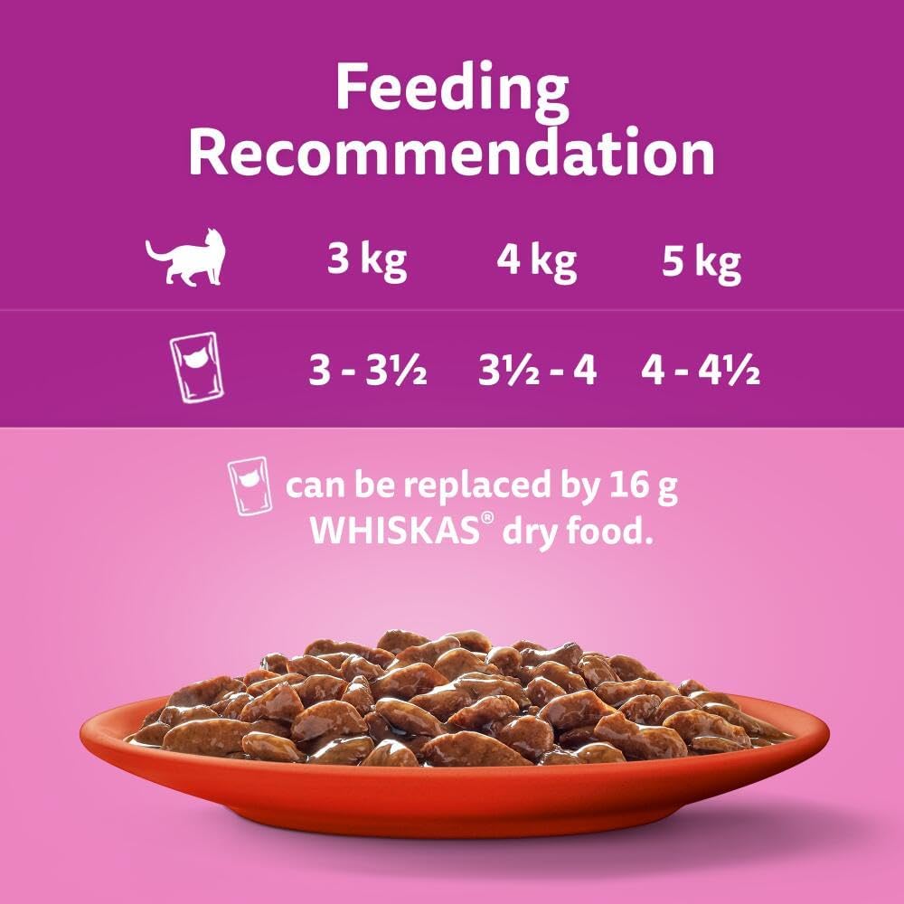 Whiskas 1+ Adult Classic Selection in Gravy 84 Pouches, Adult Wet Cat Food, Megapack (84 x 85 g)-3