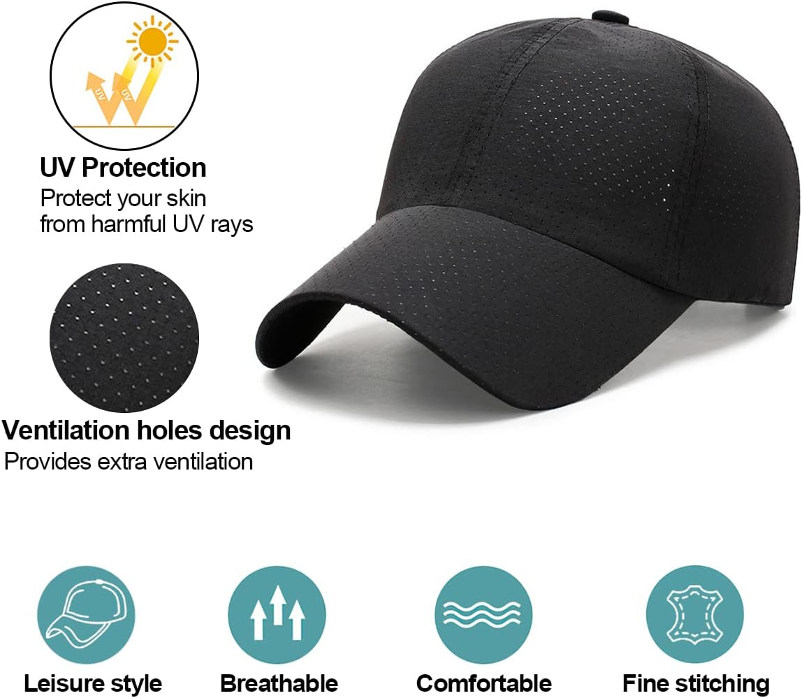 Baynetin Mens Breathable Mesh Baseball Cap,Quick Dry Ultralight Outdoor Sports Hat Adjustable Travel Summer Cap-1