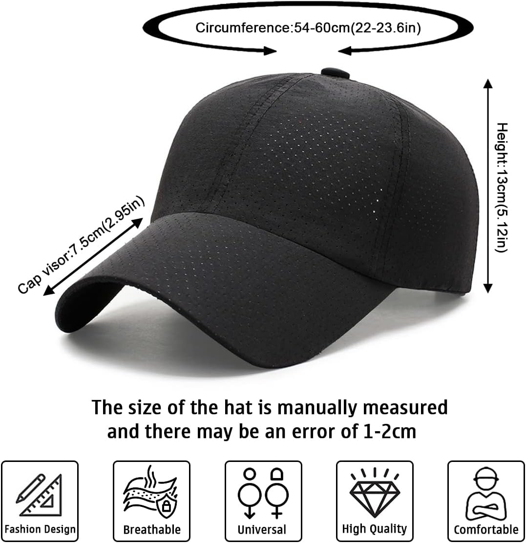 Baynetin Mens Breathable Mesh Baseball Cap,Quick Dry Ultralight Outdoor Sports Hat Adjustable Travel Summer Cap-5