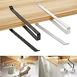 Vicloon Kitchen Roll Holder Under Cabinet, 2Pcs Paper Towel Holder Countertop, Kitchen Self-Adhesive Wall Mounted Paper Towel Rack, Kitchen Towel Holders for Bathroom, Washroom, Toilet, Kitchen