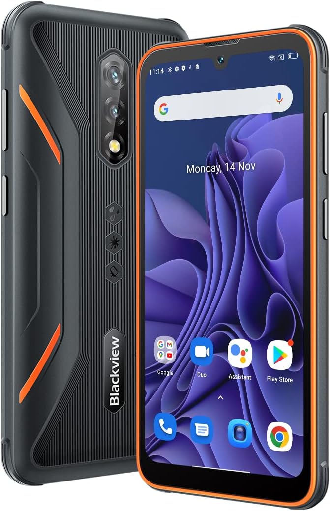 IP68 Rugged Mobile Phone Blackview BV5200 PRO, ArcSoft® 13MP+8MP, 4GB+64GB(1TB Extension), Android 12 DUAL SIM Free Waterproof Smartphone Unlocked, 6.1'' HD+, 5180mAh Battery, MIL-STD-810H, NFC Orange-0