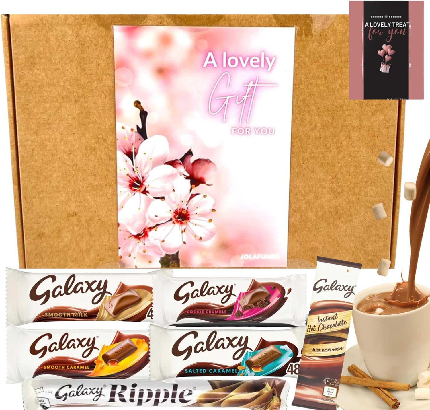 Gift Box Chocolate Hamper Galaxy Letter Box- Galaxy Chocolate Gift Set Selection Boxes, Hot chocolate, Cards & More- Great for Thinking Of You Gifts,Wife Gifts,Christmas & Valentine-0