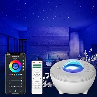 YunLone Aurora Starry Light Projector Smart Galaxy Star Music Planetarium Projector Night Light Starlight Projector with Remote/Voice Control, Bluetooth Music, Sound Machine for Kids and Adult-Gray