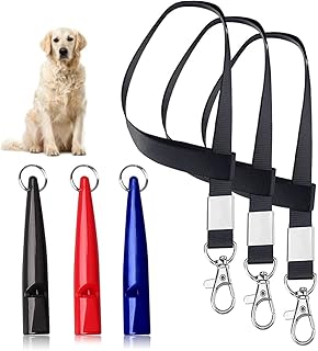 VHIMASA 3PCS Dog Whistle With Lanyard Plastic Dog Training Whistle High Pitch Dog Whistles for Recall Bark Control