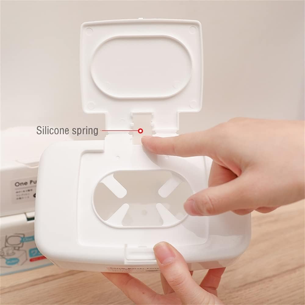 VHIMASA Wet Wipes Dispenser Case Plastic Wet Wipes Box Napkin Storage Holder Container Box with Lid for Home Office Desk-4