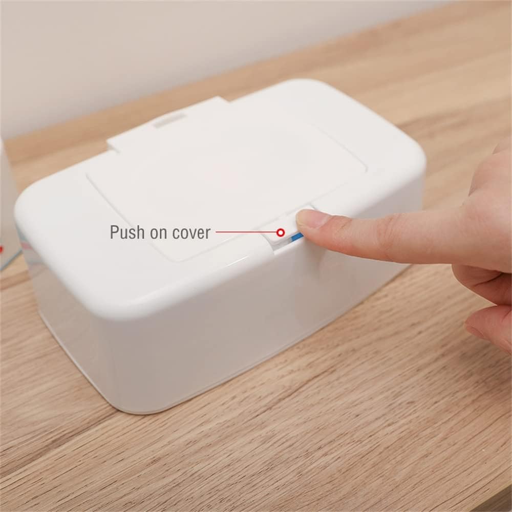 VHIMASA Wet Wipes Dispenser Case Plastic Wet Wipes Box Napkin Storage Holder Container Box with Lid for Home Office Desk-5